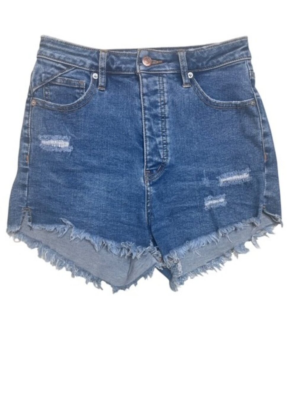 WE THE FREE CRVY Button-Fly High-Rise Denim Jean Shorts - Size 27
